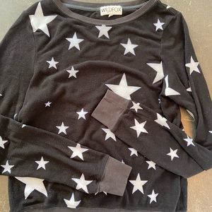 Black Wildfox sweatshirt with white stars, sz S